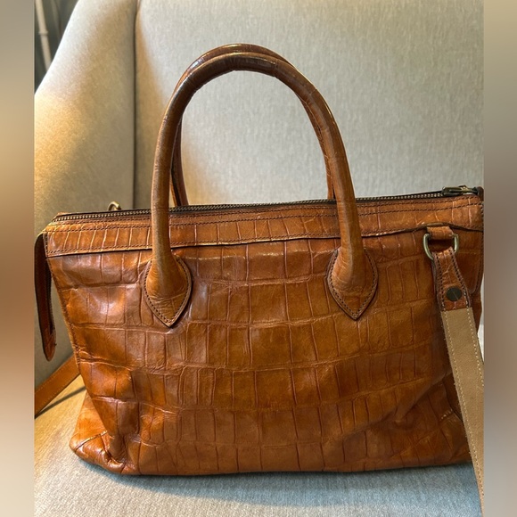 Just Campagne crocodile leather handbag with strap tan - Picture 4 of 8